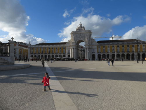 plenty of space to run around in the first days of Spring at the Commerce Palaza