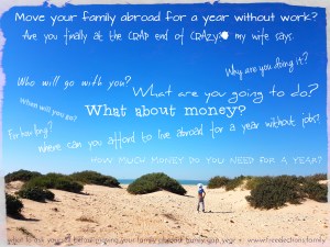 Plan it! Questions such as these and more (later) helped plan a successful move abroad with our family. Photo of the bay of Cadiz with shirtless Karol exploring the wild beach. #freeelectrons.family.