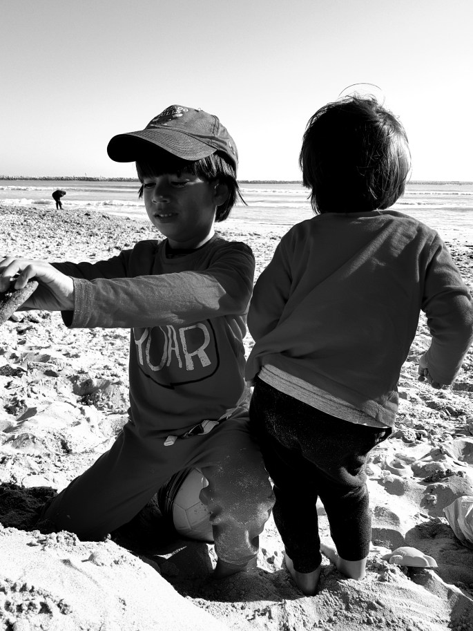 family freeplay at the beach