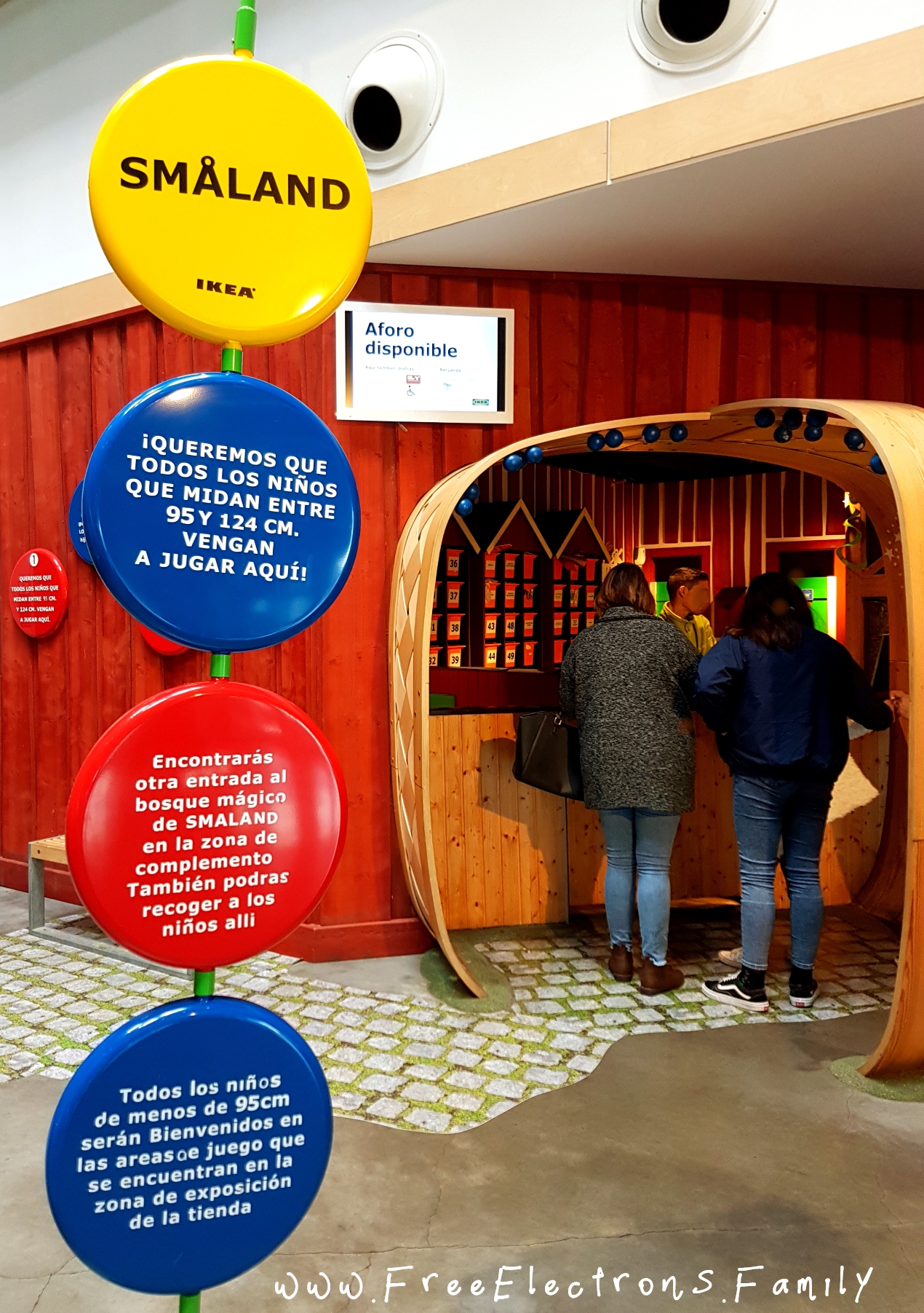 IKEA Smaaland's free play space.  Picture shows some instructions before dropping off your child for your 2-hour of quiet time.