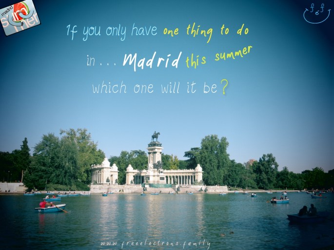 #FreeElectrons.Family - camping road trip Europe, Spain Madrid, Parque El Retiro. If you only have one thing to do in ... Madrid this summer, which one will it be?