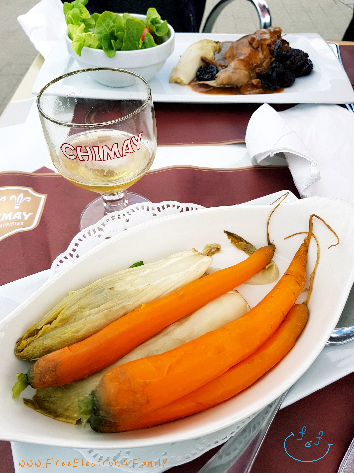 Chimay beer and traditional Belgian food at the Inn called Auberge de Poteaupre Espace Chimay.

www.FreeElectrons.Family