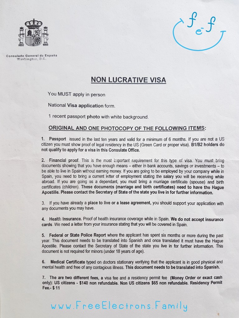 A page listing what you need to provide in order to obtain a non-lucrative visa from the Consulate General of Spain in Washington DC (USA).

www.FreeElectrons.Family