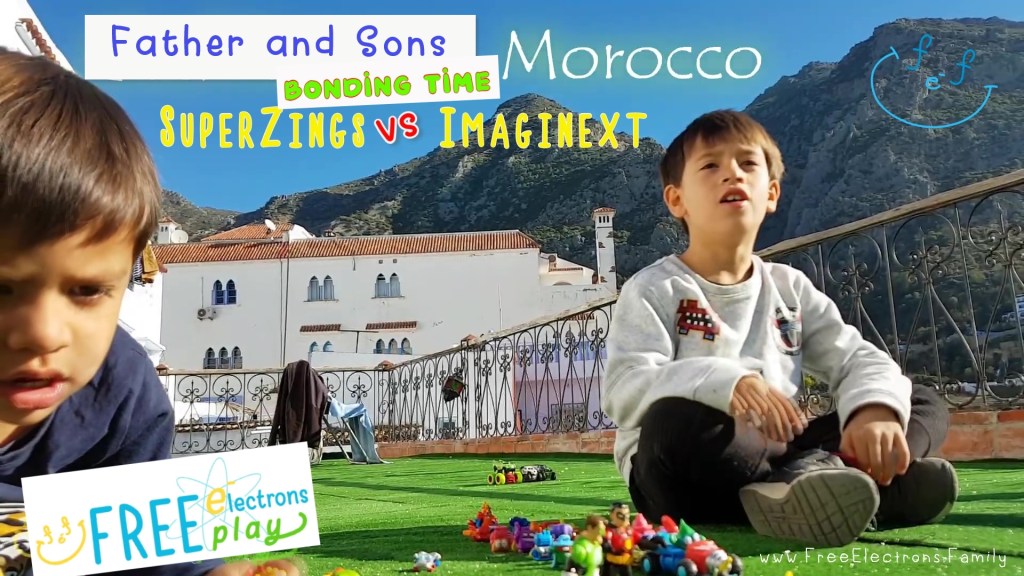 Father and Sons Bonding Time: SuperZings vs Imaginext - Free Electrons Family