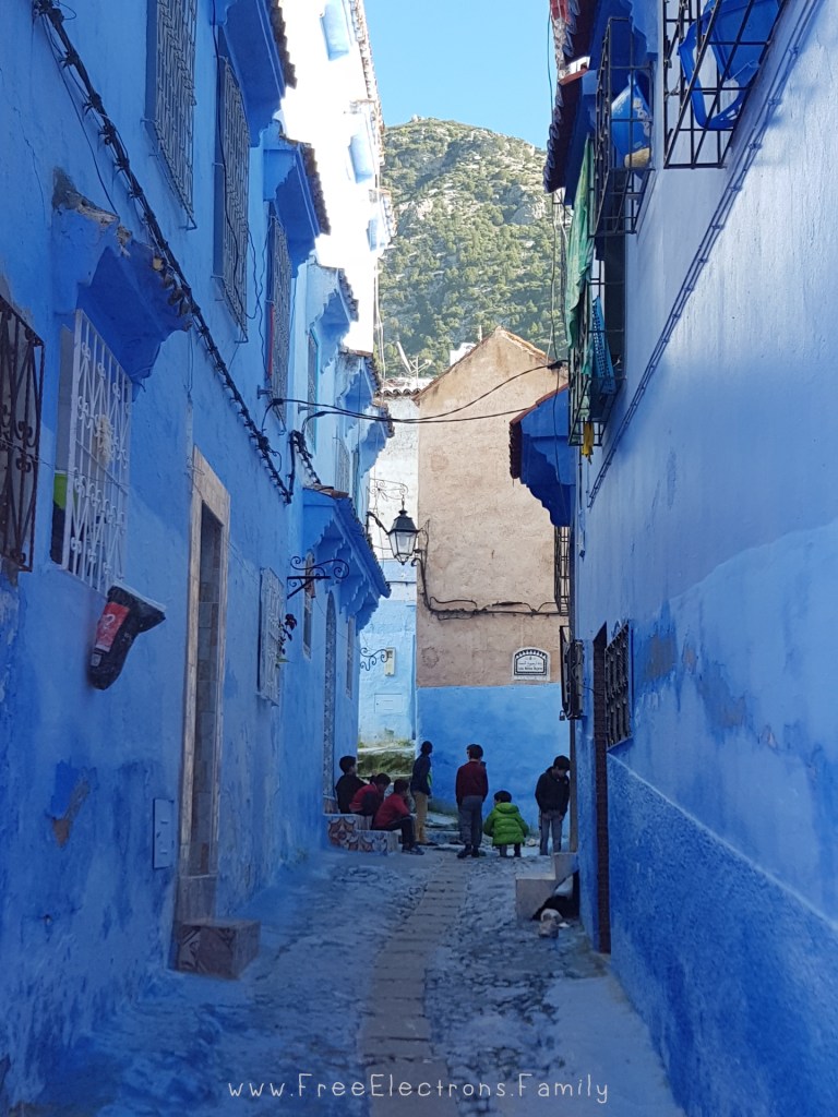 Kids at Play in the old town of Chefchaouen, Morocco-Free Electrons Family